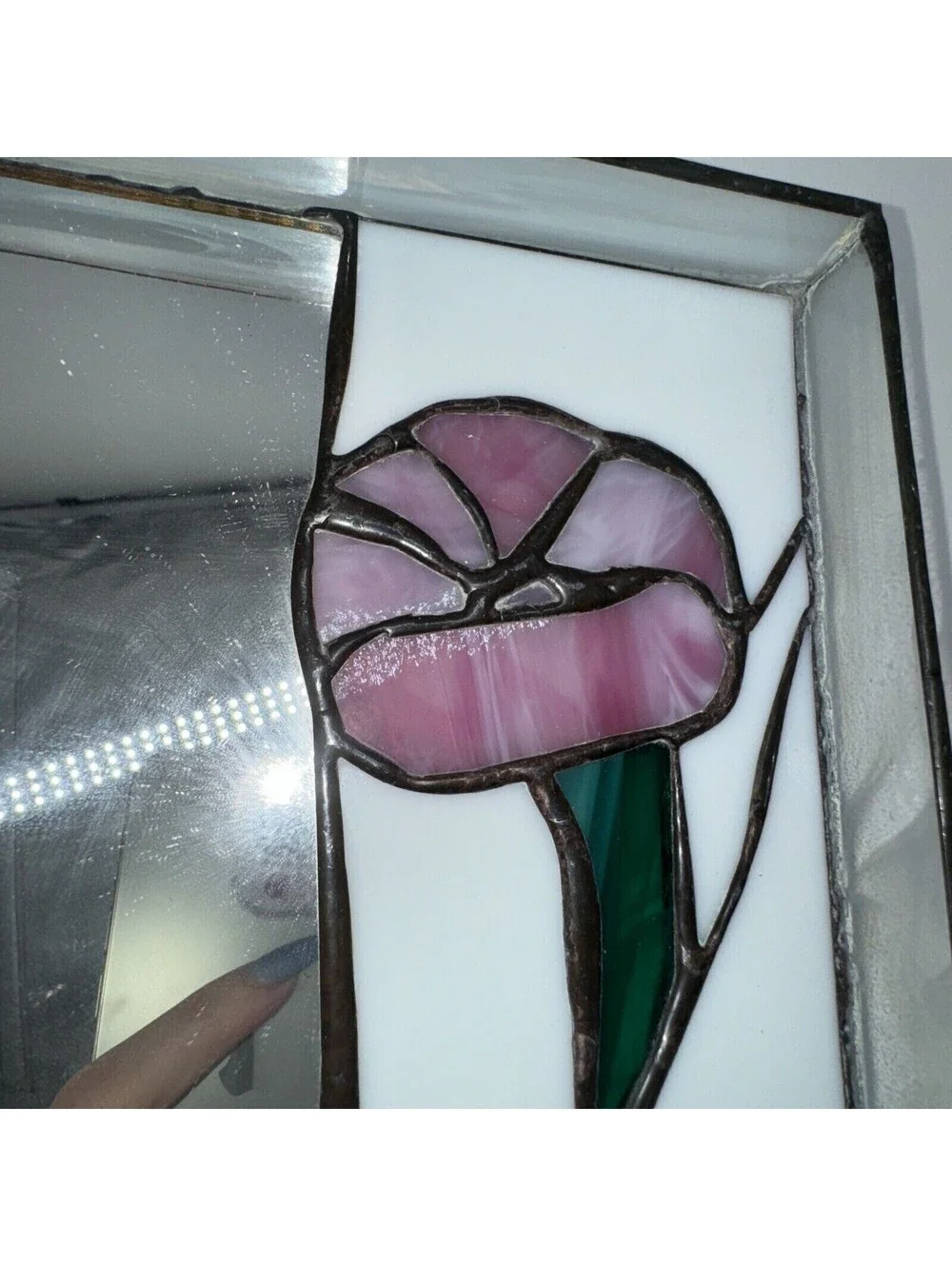 Handmade Stained Glass Square Vanity Mirror Tray 10x10